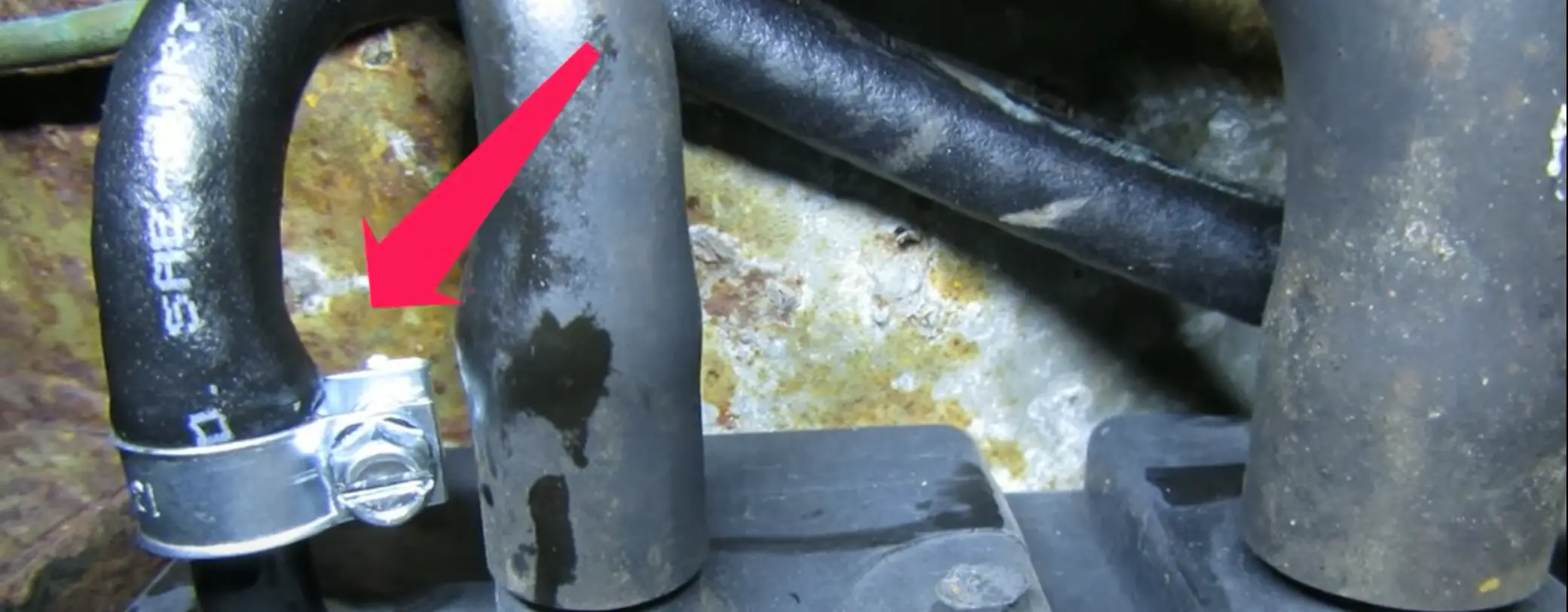An example of a correctly-repaired EVAP hose